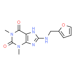 ChemSpider 2D Image | 8-[(2-Furylmethyl)amino]-1,3-dimethyl-3,7-dihydro-1H-purine-2,6-dione | C12H13N5O3