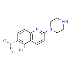 ChemSpider 2D Image | 5-(~123~I)Iodo-6-nitro-2-(1-piperazinyl)quinoline | C13H13123IN4O2