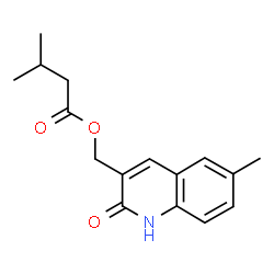 ChemSpider 2D Image | (6-Methyl-2-oxo-1,2-dihydro-3-quinolinyl)methyl 3-methylbutanoate | C16H19NO3