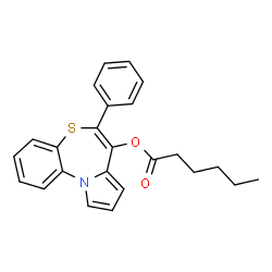 ChemSpider 2D Image | 6-Phenylpyrrolo[2,1-d][1,5]benzothiazepin-7-yl hexanoate | C24H23NO2S