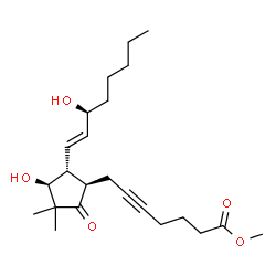 ChemSpider 2D Image | Methyl (11alpha,13E,15S)-11,15-dihydroxy-10,10-dimethyl-9-oxoprost-13-en-5-yn-1-oate | C23H36O5