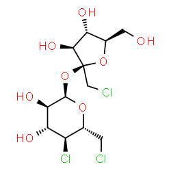ChemSpider 2D Image | 1-Chloro-1-deoxy-beta-D-fructofuranosyl 4,6-dichloro-4,6-dideoxy-alpha-D-glucopyranoside | C12H19Cl3O8