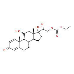 ChemSpider 2D Image | (11beta)-11,17-Dihydroxy-3,20-dioxopregna-1,4-dien-21-yl ethyl carbonate | C24H32O7