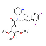 InChI=1/C25H30F2N2O4/c1-16(10-17-7-8-19(26)13-21(17)27)15-29(20-6-5-9-28-14-20)25(30)18-11-22(31-2)24(33-4)23(12-18)32-3/h7-8,10-13,20,28H,5-6,9,14-15H2,1-4H3/b16-10+