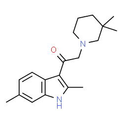 ChemSpider 2D Image | 1-(2,6-Dimethyl-1H-indol-3-yl)-2-(3,3-dimethyl-1-piperidinyl)ethanone | C19H26N2O