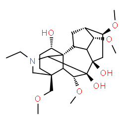 ChemSpider 2D Image | (1alpha,5xi,6alpha,7beta,9xi,10alpha,14alpha,16beta,17xi)-20-Ethyl-6,14,16-trimethoxy-4-(methoxymethyl)aconitane-1,7,8-triol | C25H41NO7