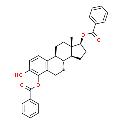 ChemSpider 2D Image | (17beta)-3-Hydroxyestra-1,3,5(10)-triene-4,17-diyl dibenzoate | C32H32O5