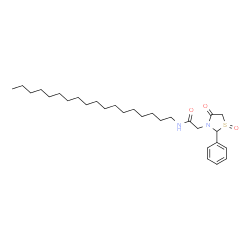 ChemSpider 2D Image | N-Octadecyl-2-(1-oxido-4-oxo-2-phenyl-1,3-thiazolidin-3-yl)acetamide | C29H48N2O3S