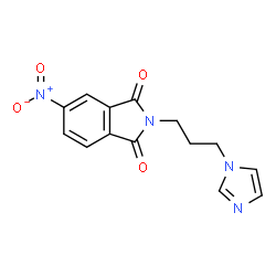 ChemSpider 2D Image | 2-[3-(1H-Imidazol-1-yl)propyl]-5-nitro-1H-isoindole-1,3(2H)-dione | C14H12N4O4