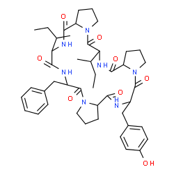 ChemSpider 2D Image | Cyclo(pro-ile-pro-ile-phe-pro-tyr) | C45H61N7O8