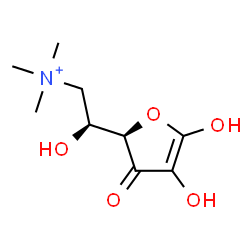 ChemSpider 2D Image | 6-Deoxy-6-(trimethylammonio)-L-threo-hex-1-enofuranos-3-ulose | C9H16NO5