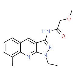 ChemSpider 2D Image | N-(1-Ethyl-8-methyl-1H-pyrazolo[3,4-b]quinolin-3-yl)-2-methoxyacetamide | C16H18N4O2