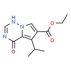 ChemSpider 2D Image | Ethyl 5-isopropyl-4-oxo-1,4-dihydropyrrolo[2,1-f][1,2,4]triazine-6-carboxylate | C12H15N3O3