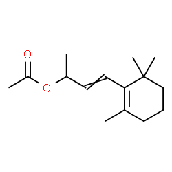 ChemSpider 2D Image | 4-(2,6,6-Trimethyl-1-cyclohexen-1-yl)-3-buten-2-yl acetate | C15H24O2