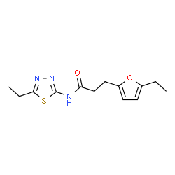 ChemSpider 2D Image | 3-(5-Ethyl-2-furyl)-N-(5-ethyl-1,3,4-thiadiazol-2-yl)propanamide | C13H17N3O2S