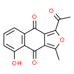 ChemSpider 2D Image | 1-Acetyl-5-hydroxy-3-methylnaphtho[2,3-c]furan-4,9-dione | C15H10O5