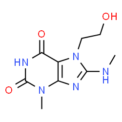 ChemSpider 2D Image | 7-(2-Hydroxyethyl)-3-methyl-8-(methylamino)-3,7-dihydro-1H-purine-2,6-dione | C9H13N5O3