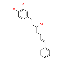 ChemSpider 2D Image | 4-[(6E)-3-Hydroxy-7-phenyl-6-hepten-1-yl]-1,2-benzenediol | C19H22O3