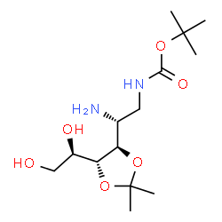 ChemSpider 2D Image | 2-Amino-1,2-dideoxy-3,4-O-isopropylidene-1-({[(2-methyl-2-propanyl)oxy]carbonyl}amino)-D-mannitol | C14H28N2O6