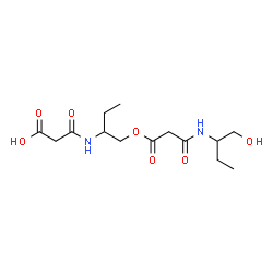 ChemSpider 2D Image | 3-{[1-({3-[(1-Hydroxy-2-butanyl)amino]-3-oxopropanoyl}oxy)-2-butanyl]amino}-3-oxopropanoic acid | C14H24N2O7