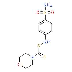 ChemSpider 2D Image | 4-{[(4-Morpholinylcarbonothioyl)sulfanyl]amino}benzenesulfonamide | C11H15N3O3S3
