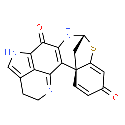 ChemSpider 2D Image | (1R,14R)-15-Thia-4,9,13-triazahexacyclo[12.6.1.1~3,7~.0~1,16~.0~2,12~.0~10,22~]docosa-2(12),3,7,10(22),16,19-hexaene-11,18-dione | C18H13N3O2S