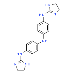 ChemSpider 2D Image | N-(imidazolidin-2-ylidene)-N'-[4-(imidazolidin-2-ylideneamino)phenyl]benzene-1,4-diamine | C18H21N7