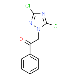ChemSpider 2D Image | 2-(3,5-Dichloro-[1,2,4]triazol-1-yl)-1-phenyl-ethanone | C10H7Cl2N3O