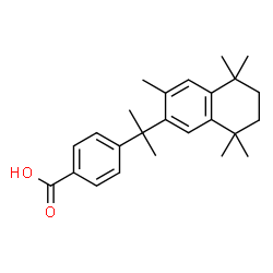 ChemSpider 2D Image | 4-[2-(3,5,5,8,8-Pentamethyl-5,6,7,8-tetrahydro-2-naphthalenyl)-2-propanyl]benzoic acid | C25H32O2