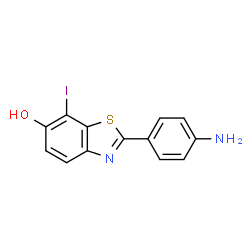 ChemSpider 2D Image | 2-(4-Aminophenyl)-7-iodo-1,3-benzothiazol-6-ol | C13H9IN2OS