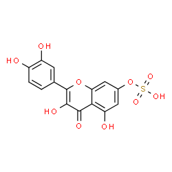 ChemSpider 2D Image | 2-(3,4-Dihydroxyphenyl)-3,5-dihydroxy-4-oxo-4H-chromen-7-yl hydrogen sulfate | C15H10O10S