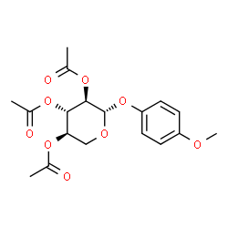 ChemSpider 2D Image | 4-Methoxyphenyl 2,3,4-tri-O-acetyl-beta-D-xylopyranoside | C18H22O9