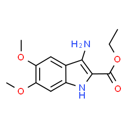 ChemSpider 2D Image | Ethyl 3-amino-5,6-dimethoxy-1H-indole-2-carboxylate | C13H16N2O4