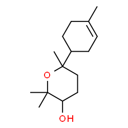 ChemSpider 2D Image | 2,2,6-Trimethyl-6-(4-methyl-3-cyclohexen-1-yl)tetrahydro-2H-pyran-3-ol | C15H26O2