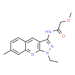 ChemSpider 2D Image | N-(1-Ethyl-7-methyl-1H-pyrazolo[3,4-b]quinolin-3-yl)-2-methoxyacetamide | C16H18N4O2