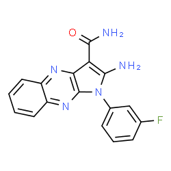 ChemSpider 2D Image | 2-amino-1-(3-fluorophenyl)pyrrolo[3,2-b]quinoxaline-3-carboxamide | C17H12FN5O