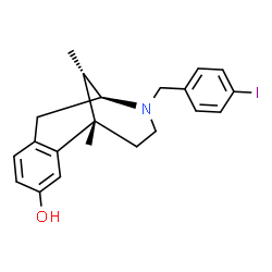 ChemSpider 2D Image | (2S,6S,11S)-3-(4-iodobenzyl)-6,11-dimethyl-1,2,3,4,5,6-hexahydro-2,6-methano-3-benzazocin-8-ol | C21H24INO