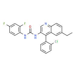 ChemSpider 2D Image | 1-[4-(2-Chlorophenyl)-6-ethyl-3-quinolinyl]-3-(2,4-difluorophenyl)urea | C24H18ClF2N3O