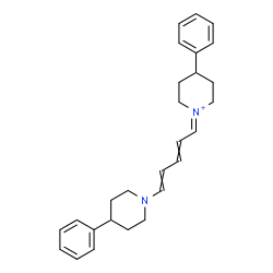ChemSpider 2D Image | 4-Phenyl-1-[5-(4-phenyl-1-piperidinyl)-2,4-pentadien-1-ylidene]piperidinium | C27H33N2
