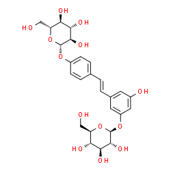 ChemSpider 2D Image | 4-{(E)-2-[3-(beta-D-Glucopyranosyloxy)-5-hydroxyphenyl]vinyl}phenyl beta-D-glucopyranoside | C26H32O13