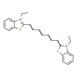 ChemSpider 2D Image | Benzothiazolium, 3-ethyl-2-(7-(3-ethyl-2(3H)-benzothiazolylidene)-1,3,5-heptatrienyl)-, | C25H25N2S2