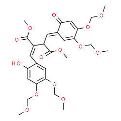 ChemSpider 2D Image | Dimethyl (3E)-2-{(E)-[3,4-bis(methoxymethoxy)-6-oxo-2,4-cyclohexadien-1-ylidene]methyl}-3-[2-hydroxy-4,5-bis(methoxymethoxy)benzylidene]succinate | C28H34O14