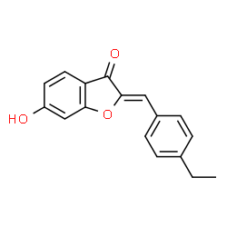 ChemSpider 2D Image | (2Z)-2-(4-ethylbenzylidene)-6-hydroxy-1-benzofuran-3(2H)-one | C17H14O3