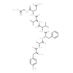 ChemSpider 2D Image | L-Tyrosyl-D-alanyl-L-phenylalanyl-L-valyl-L-valyl-L-alpha-aspartylglycinamide | C37H52N8O10