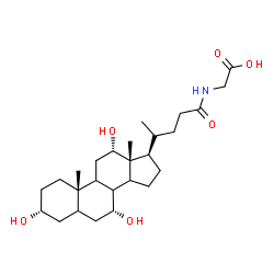 ChemSpider 2D Image | 2-[4-[(3R,7R,10S,12S,13R,17R)-3,7,12-trihydroxy-10,13-dimethyl-2,3,4,5,6,7,8,9,11,12,14,15,16,17-tetradecahydro-1H-cyclopenta[a]phenanthren-17-yl]pentanoylamino]acetic acid | C26H43NO6