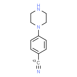 ChemSpider 2D Image | 4-(1-Piperazinyl)(cyano-~13~C)benzonitrile | C1013CH13N3