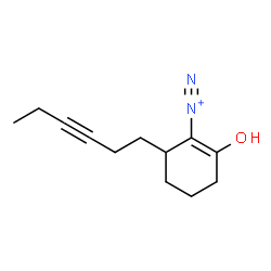 ChemSpider 2D Image | 6-(3-Hexyn-1-yl)-2-hydroxy-1-cyclohexene-1-diazonium | C12H17N2O