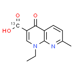 ChemSpider 2D Image | 1-Ethyl-7-methyl-4-oxo-1,4-dihydro-1,8-naphthyridine-3-(~13~C)carboxylic acid | C1113CH12N2O3