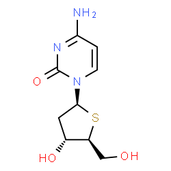 ChemSpider 2D Image | 4-Amino-1-(2-deoxy-4-thio-beta-L-erythro-pentofuranosyl)-2(1H)-pyrimidinone | C9H13N3O3S