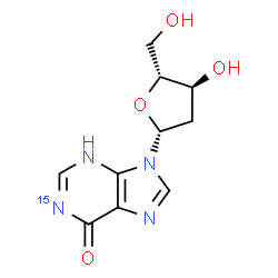 ChemSpider 2D Image | 2'-Deoxy(6-~15~N)inosine | C10H12N315NO4
